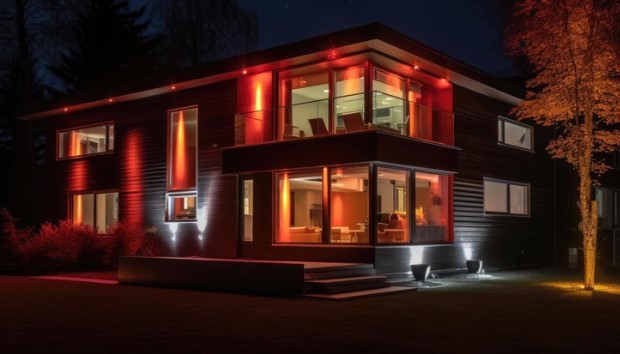 House with Red LEDs A ultramodern Twist to Home Lighting