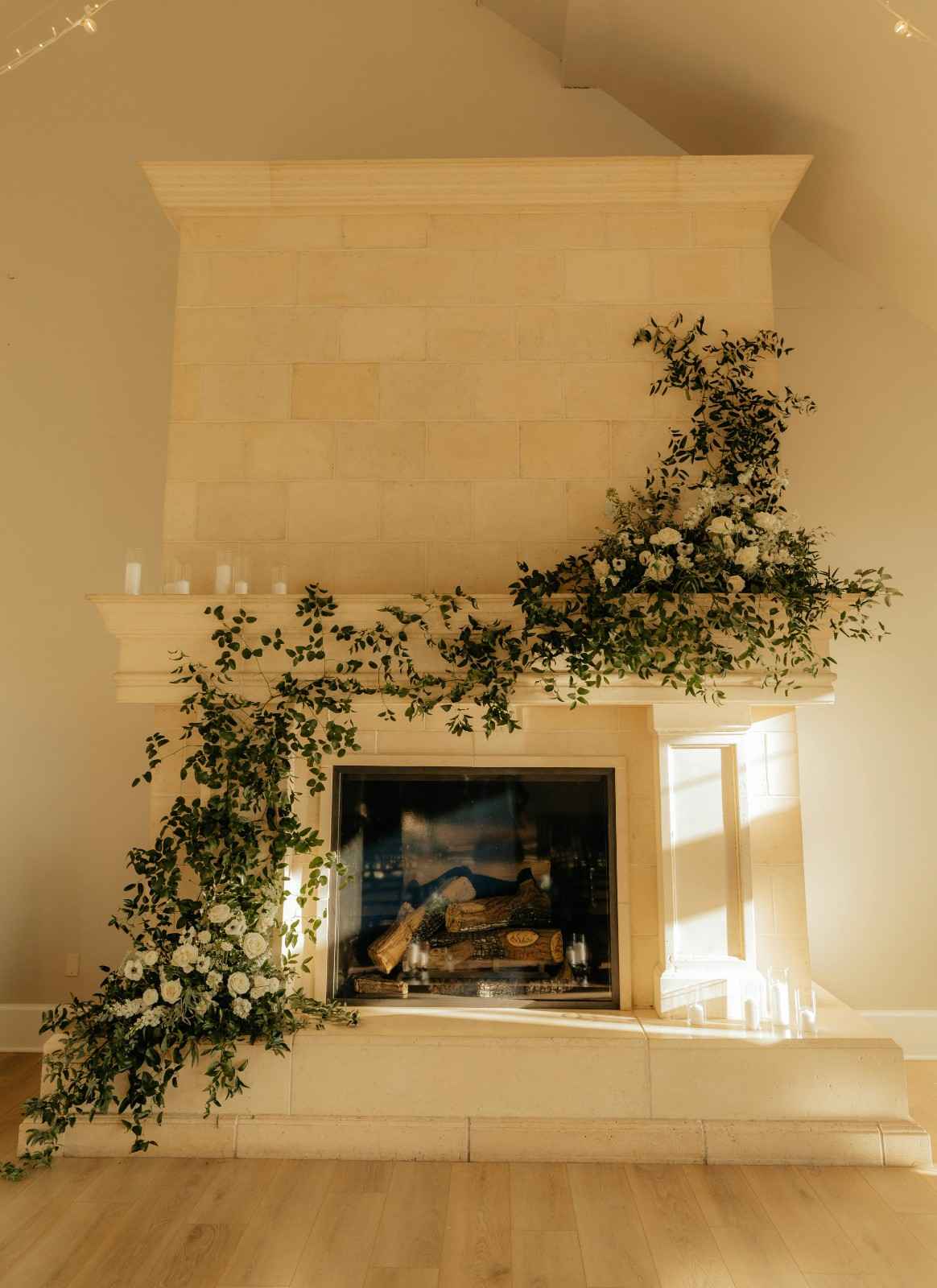 White Fireplace and Mantel