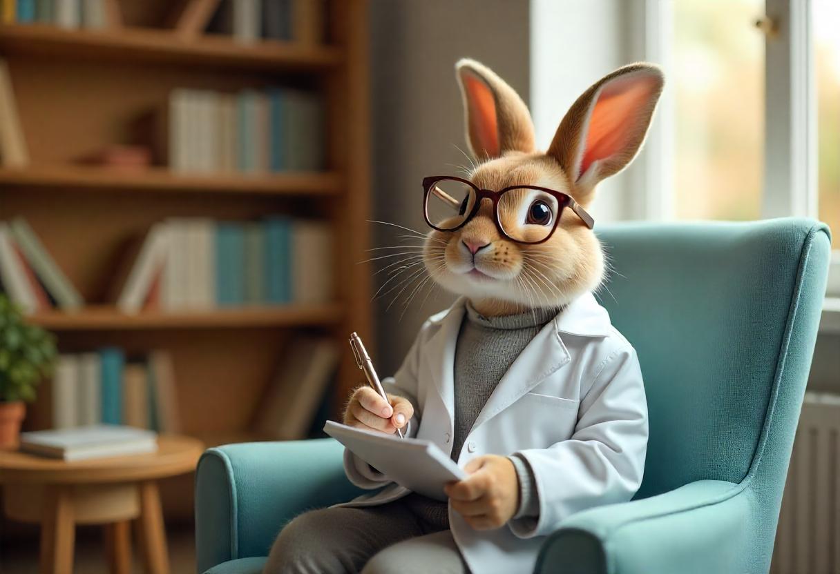 AI art rabbit psychiatrist