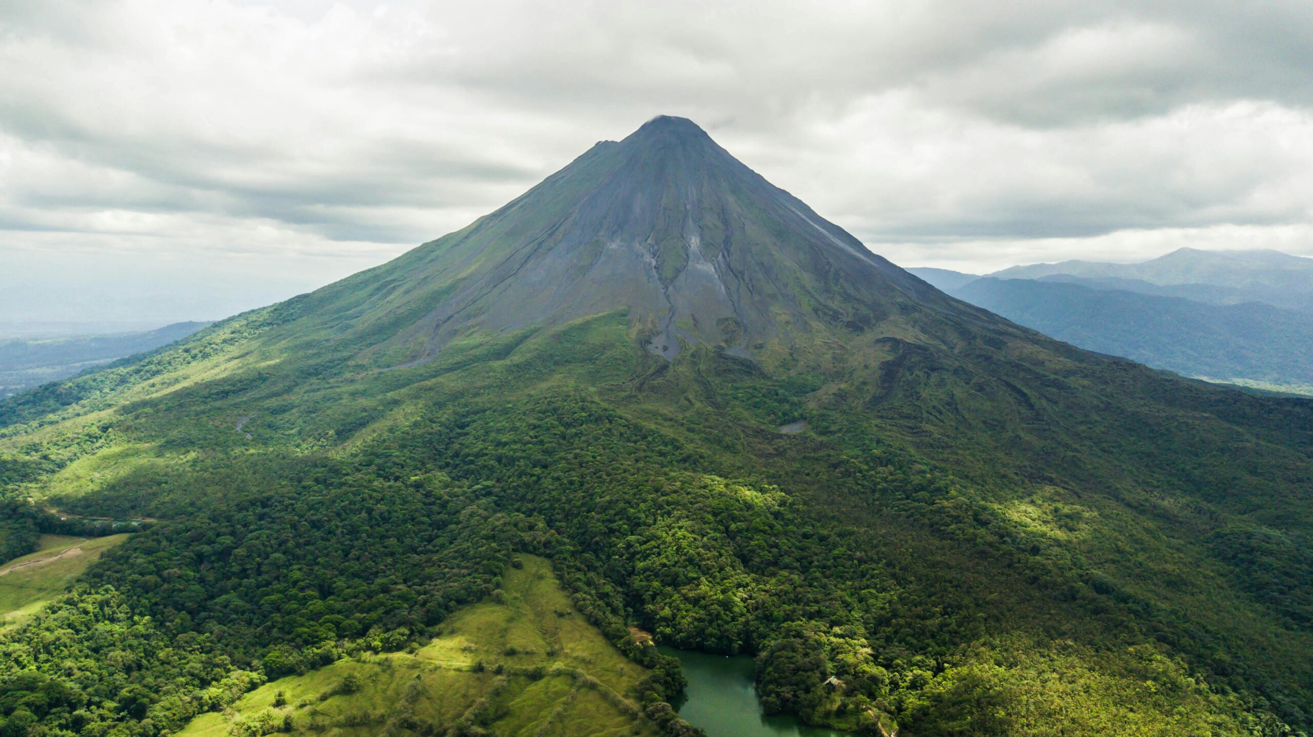 View of Costa Rica Brewing with Arenal Volcano in the background